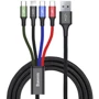 Кабель Baseus USB Cable to Micro USB/Lightning/x2 Type-C Fast 3.5А 1.2m Black (CA1T4-B01)