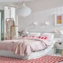 Каркас кровати с ящиком для хранения ІКЕА NORDLI 160х200 см белый (692.414.22) фото 1