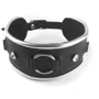 Ошейник из натуральной кожи со стразами и кольцом Art of Sex - Collar Ring
