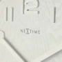 Настінний годинник NeXtime Wood Wood Medium, білий Ø36 см (3096WI) фото 3