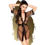 Комплект с прозрачным пеньюаром и миниатюрными стрингами Penthouse - Midnight Mirage Black S/L
