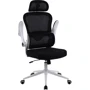 Крісло GT Racer B-5880 White/Black: Оснащення С крестовиной, С колесиками, Подлокотники, Подголовник, Механизм качания