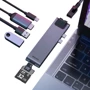 Адаптер Baseus Adapter Dual USB-C to USB-C+2xUSB+HDMI+RJ-45+SD Gray (CAHUB-L0G)