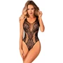 Эротическое боди с вырезом Obsessive B138 black S/M/L