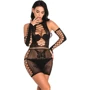 Комплект: Пеньюар-сетка + митенки NDS 8737 Вlack One Size (22155)