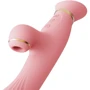 Вибратор с подогревом и вакуумной стимуляцией клитора Zalo - ROSE Vibrator Strawberry Pink