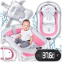 Детская ванночка складная с подушкой и термометром Kidwell Kanzaa Pink (Hnrt_4870)