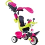 Велосипед Smoby Toys Беби Драйвер трехколесный с козырьком и багажником розовый (741201)