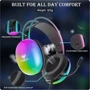 Навушники Aula S505 RGB Transparent Black: Додатково регулятор громкости, Подсветка корпуса