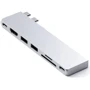 Адаптер Satechi Adapter Dual USB-C to 2xUSB-C+2xUSB+HDMI+SD Silver (ST-HUCPHSS): Цвет серебристый