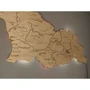 Карта Грузії (Сакартвело) грузинською мовою з фанери настінний декор з LED підсвічуванням Nevet червоно-білий 100х60 см (0001215) фото 2