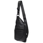 Мужская сумка-слинг Borsa Leather черная (k1320-black): Фактура Зернистая, Матовая