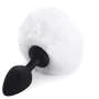 Силиконовая анальная пробка М Art of Sex - Silicone Bunny Tails Butt plug, белый