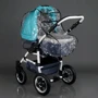 Коляска универсальная 2в1 Victoria Gold Saturn 3 № 0140-С-10 (1) бирюзовый с серым (белая рама) фото 11