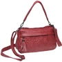 Женская сумка через плечо Borsa Leather красная (K1840-red)
