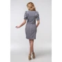 Платье FLFashion Китти ППК 2172 42 черно-белое повседневное до середины бедра: Фасон рукава Вшитый