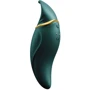 Вибратор 2в1 с язычком Zalo - Hero Jewel Green (кристалл Swarovski)