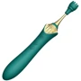 Вагинально-клиторальный вибратор Zalo - Bess Turquoise Green многофункциональный с насадками