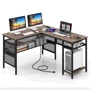 Компьютерный стол Costway Hutch L-образный с зарядным (5903032062388)