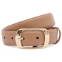 Женский ремень Borsa Leather бежевый (CV1ZK158-goldpudra)
