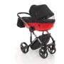 Универсальная коляска 2 в 1 Junama Diamond S-line 01, черный с красным (JD-SL-01): Ширина шасси 60 см