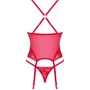 Прозрачный корсет Obsessive Lacelove corset XL/2XL Red