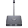 Адаптер Dell Adapter USB-C to 2хUSB+USB-C with Power Deliver Black (470-AEGX): Цвет черный