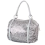 Женская сумка бочонок Laskara серебристая (LK-10251-silver-snake)