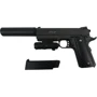 Детский пистолет на пульках Galaxy G25A SIG Sauer 226 с ЛЦУ и глушителем металл черный