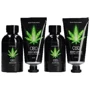 Набор для ванны и душа CBD Luxe Travel set - GREEN TEA & HEMP OIL (4 предмета)