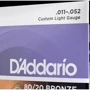 Струна для гітар Струни D'ADDARIO EJ13 80/20 BRONZE CUSTOM LIGHT (11-52): В комплекті Набір з 6 струн