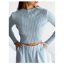 Топ АRTKNIT Ester 27120 S/M голубой с длинным рукавом