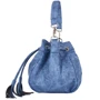 Женская сумка бакет-бэг Laskara синяя (LK10195-denim-blue): Застежка Механическая