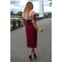 Спідниця FLFashion Бейліс Хюб 3132 48 бордова олівець подовжена міді: Матеріал поліестер