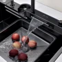 Кухонная мойка Lefton Two Outlets Waterfall Faucet Kitchen Sink with Digital Temperature Display & LED Lighting-KS2208: Отверстие под смеситель Есть