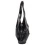 Женская сумка хобо Laskara черная (LK-DM230-black-glossy): Тип ручки С двумя ручками, Длинная ручка