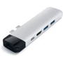Адаптер Satechi Adapter USB-C to USB-C+micro SD+HDMI+2xUSB3.0+RJ45 Silver (ST-TCPHES): Додаткові роз'єми Ethernet, USB OTG, HDMI, SD+TF Card, USB-C