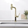 Смеситель для кухни Lefton Waterfall & Pull-Out Kitchen Faucet with Temperature Display-KF2209 Brushed Gold: Вес, кг 2.5