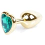 Анальная пробка с кристаллом BOSS of TOYS Boss Series - Jewellery Gold Heart PLUG Green S, BS6400042