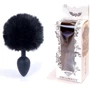 Анальная пробка с хвостом Jewellery Silicon PLUG Bunny Tail Black