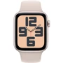 Apple Watch SE 2 2023 44mm GPS Starlight Aluminum Case with Starlight Sport Band - M/L (MRE53) UA: Материал фторэластомер бежевого цвета
