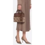 Женская сумка тоут GUESS BERTA SML DBL CMPRTMNT SATCHEL LGW коричневая (HWBB8688050-LGW): Фактура Гладкая, Сафьяно, Матовая