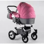Коляска универсальная 2в1 Victoria Gold Saturn 3 № 0140-С-76 (1) серый с розовым в гошек (белая рама): Материал колес резина (надувные)