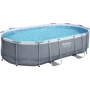 Бассейн Bestway каркасный овал 488-305-107 см (56448) (фильтр-насос, лист, тент, 61-130-42 см)