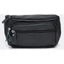 Мужская поясная сумка Borsa Leather черная (Leather K101-black): Фактура Матовая, Зернистая