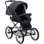 Коляска 2 в 1 классическая Roan Marita Prestige (14" черные колеса, черная рама) P231 графит - графитовая (кожа) перламутр (624732): Ширина шасси 60 см