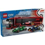 Конструктор LEGO City Грузовик F1 с автомобилями RB20 и AMR24 1086 деталей (60445)
