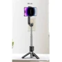 XO SS10 Mini Tripod Stand Bluetooth Selfie Stick with Mirror 80cm Black фото 5