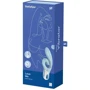 Вибратор-кролик Satisfyer Love Me Blue, гибкий, отросток с тройным кончиком