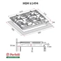 Варочная поверхность газовая Perfelli HGM 61494 I: Расположение панели Фронтальное